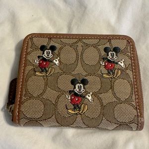 Disney X Coach Small Jacquard Zip Around Wallet